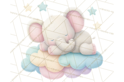 Baby Bedtime Animal Clipart PNG for Nursery Product Image 3