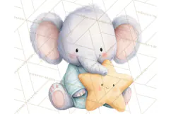 Baby Bedtime Animal Clipart PNG for Nursery Product Image 5