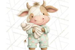 Baby Bedtime Animal Clipart PNG for Nursery Product Image 5