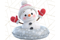 Christmas Characters Snow Tubing PNG Product Image 3