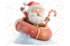 Christmas Characters Snow Tubing PNG Product Image 4