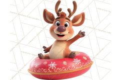 Christmas Characters Snow Tubing PNG Product Image 2
