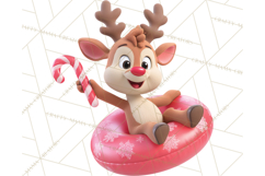 Christmas Characters Snow Tubing PNG Product Image 4