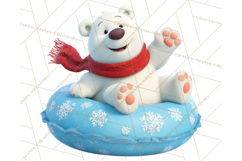 Christmas Characters Snow Tubing PNG Product Image 5