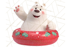 Christmas Characters Snow Tubing PNG Product Image 2