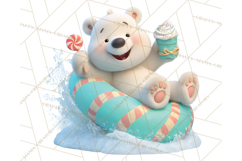 Christmas Characters Snow Tubing PNG Product Image 5