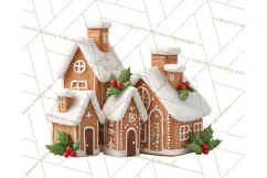 Cozy Christmas Bakery Gingerbread Clip Art PNG Festive Mini Product Image 2