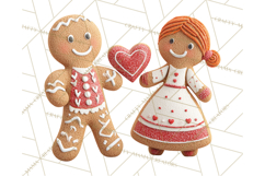 Cozy Christmas Bakery Gingerbread Clip Art PNG Festive Mini Product Image 5