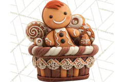 Cozy Christmas Bakery Gingerbread Clip Art PNG Festive Mini Product Image 4