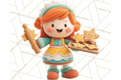 Cozy Christmas Bakery Gingerbread Clip Art PNG Festive Mini Product Image 4
