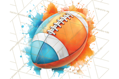 Football Clipart PNG with Team Color Paint Splash Design Product Image 2