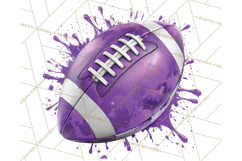 Football Clipart PNG with Team Color Paint Splash Design Product Image 3
