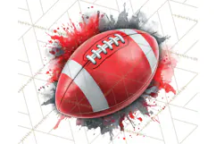 Football Clipart PNG with Team Color Paint Splash Design Product Image 4