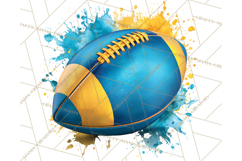 Football Clipart PNG with Team Color Paint Splash Design Product Image 2