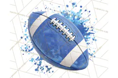 Football Clipart PNG with Team Color Paint Splash Design Product Image 4