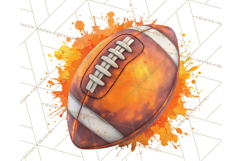 Football Clipart PNG with Team Color Paint Splash Design Product Image 5
