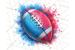 Football Clipart PNG with Team Color Paint Splash Design Product Image 2