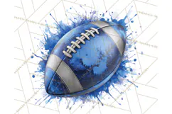 Football Clipart PNG with Team Color Paint Splash Design Product Image 3