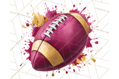 Football Clipart PNG with Team Color Paint Splash Design Product Image 4
