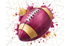 Football Clipart PNG with Team Color Paint Splash Design Product Image 4