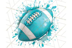 Football Clipart PNG with Team Color Paint Splash Design Product Image 5