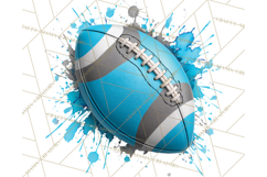 Football Clipart PNG with Team Color Paint Splash Design Product Image 2