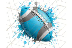 Football Clipart PNG with Team Color Paint Splash Design Product Image 2