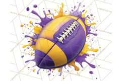 Football Clipart PNG with Team Color Paint Splash Design Product Image 3