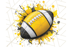 Football Clipart PNG with Team Color Paint Splash Design Product Image 4