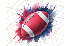 Football Clipart PNG with Team Color Paint Splash Design Product Image 2