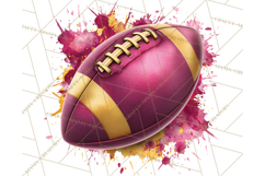 Football Clipart PNG with Team Color Paint Splash Design Product Image 3