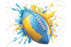 Football Clipart PNG with Team Color Paint Splash Design Product Image 5