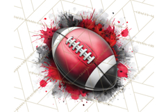 Football Clipart PNG with Team Color Paint Splash Design Product Image 2