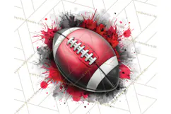 Football Clipart PNG with Team Color Paint Splash Design Product Image 2