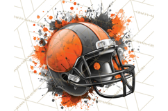 Football Clipart PNG with Team Color Paint Splash Design Product Image 4