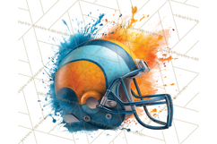 Football Clipart PNG with Team Color Paint Splash Design Product Image 5