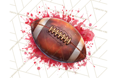 Football Clipart PNG with Team Color Paint Splash Design Product Image 2