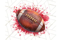 Football Clipart PNG with Team Color Paint Splash Design Product Image 2