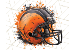 Football Clipart PNG with Team Color Paint Splash Design Product Image 3