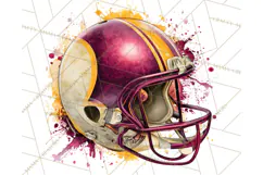 Football Clipart PNG with Team Color Paint Splash Design Product Image 4