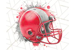 Football Clipart PNG with Team Color Paint Splash Design Product Image 2