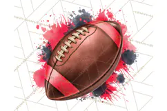 Football Clipart PNG with Team Color Paint Splash Design Product Image 5