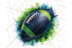 Football Clipart PNG with Team Color Paint Splash Design Product Image 2