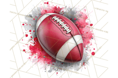 Football Clipart PNG with Team Color Paint Splash Design Product Image 3
