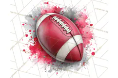 Football Clipart PNG with Team Color Paint Splash Design Product Image 3