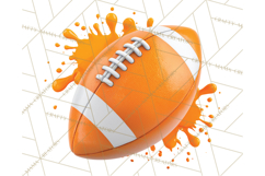 Football Clipart PNG with Team Color Paint Splash Design Product Image 4