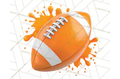Football Clipart PNG with Team Color Paint Splash Design Product Image 4