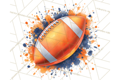 Football Clipart PNG with Team Color Paint Splash Design Product Image 5