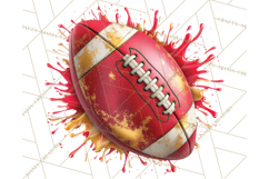 Football Clipart PNG with Team Color Paint Splash Design Product Image 3