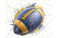 Football Clipart PNG with Team Color Paint Splash Design Product Image 4